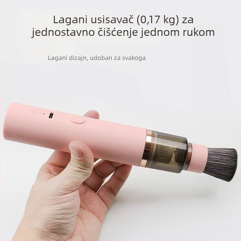 Manji ručni usisavač bez četkica za auto i dom, USB napajanje, 25 W, ugrađena baterija 1600–2000 mAh, usis >5000 Pa