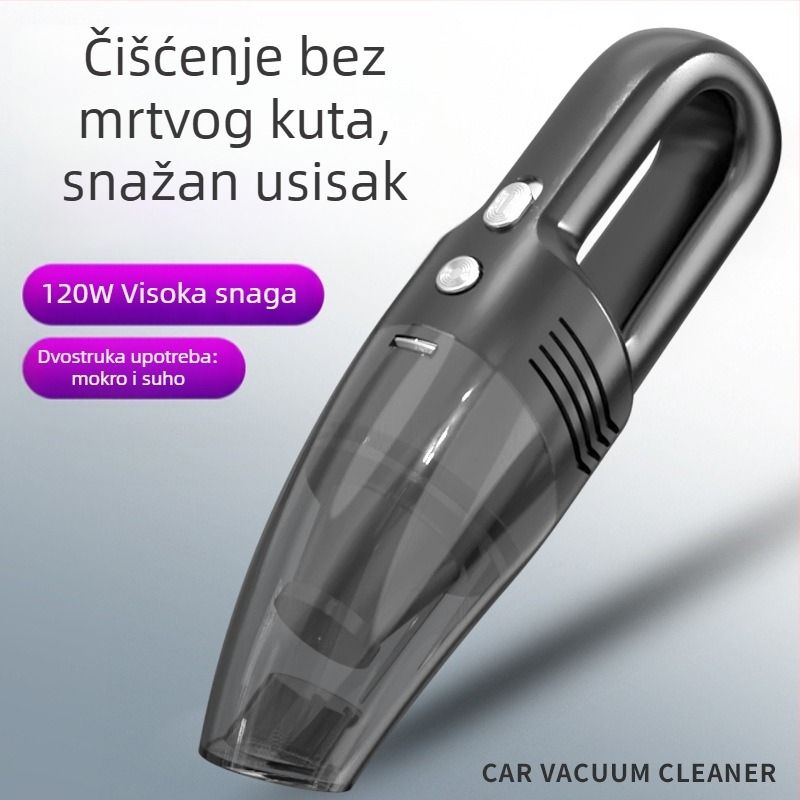 Ručni bežični usisavač za auto, snaga usisavanja 4500Pa, 60W, napon 7.4V/12V, kabel za punjenje 300 cm