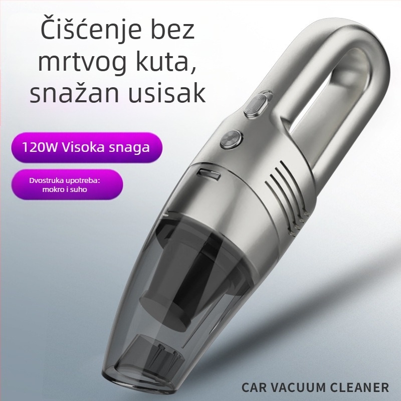 Ručni bežični usisavač za auto, snaga usisavanja 4500Pa, 60W, napon 7.4V/12V, kabel za punjenje 300 cm