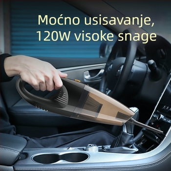 Usisavač za auto, ručni, napajanje 12V iz utikača, 90W, usisna snaga 20000 Pa, mjerenje tlaka u gumama