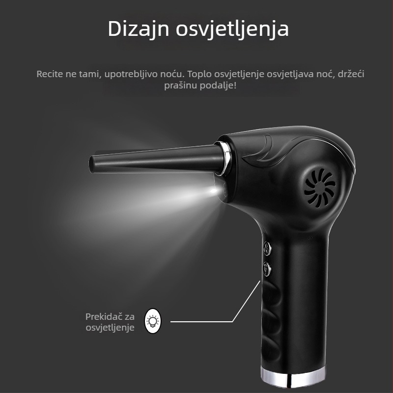 Ručni prenosni usisivač prašine, 12V, 65W, usis 16000Pa, napajanje putem punjenja — za vanjske, kućne, uredske i auto primjene