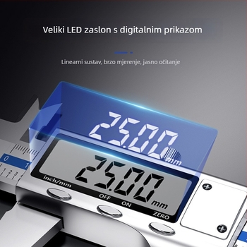 Digitalni šubler s elektroničkim zaslonom, nehrđajući čelik, preciznost 0.01 mm, profesionalna klasa
