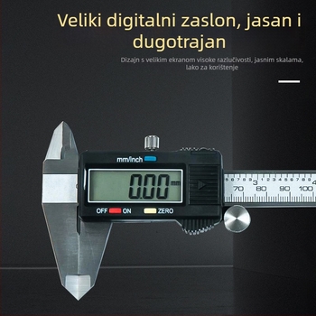 Digitalni mjerni kaliper od nehrđajućeg čelika, s digitalnim zaslonom, industrijska visoka preciznost