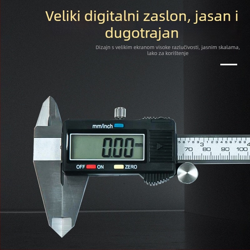 Digitalni mjerni kaliper od nehrđajućeg čelika, s digitalnim zaslonom, industrijska visoka preciznost