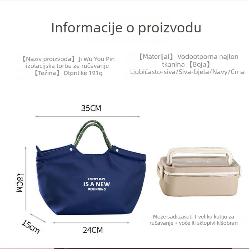 Torba za obrok od platna, vodootporna i izolirana, pristupačan luksuzni stil, model John 2517, Excellent collection