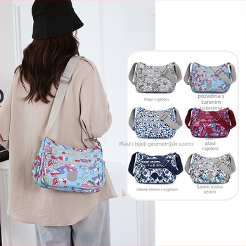 Ženska crossbody torba - ulični stil, najlon, patentni zatvarač, džep za mobitel, vodoravni kvadratni oblik, podstava od poliestera, jedan remen, brend Mulanhu