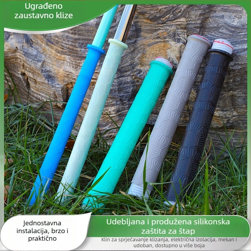 Silikonska navlaka za dršku štapa — debela, mekana, otporna na habanje, protuklizna, s prekidačem za štap