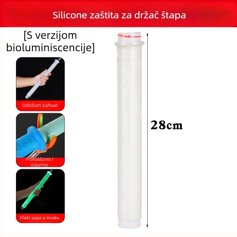 Silikonska navlaka za dršku štapa — debela, mekana, otporna na habanje, protuklizna, s prekidačem za štap
