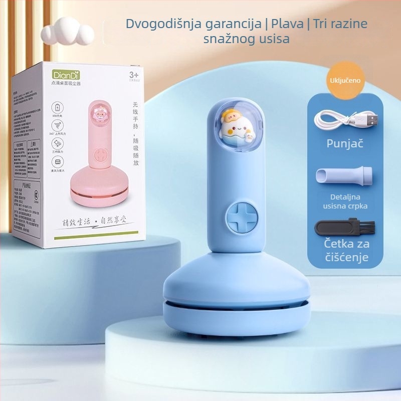 Prijenosni ručni usisavač za čišćenje tipkovnice, s plosnatim nastavkom i spremnikom za prašinu, usis do 2000 Pa, niski šum ispod 36 dB, napajanje DC (bez ugrađene baterije)