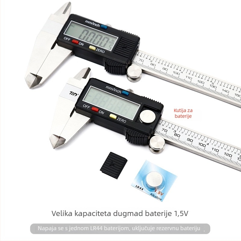 Digitalni kaliper za nakit od jadeita - visoka preciznost, elektronički zaslon, raspon mjerenja 0-150-200 mm, Tin hua da