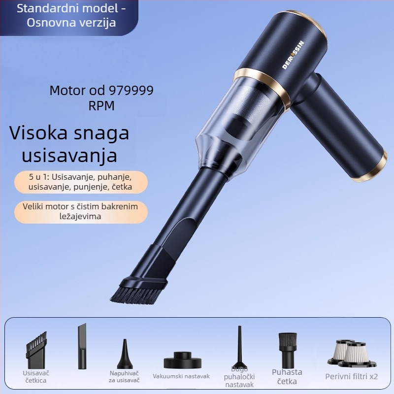 Dualni usisavač za auto i dom, 12V, 120W, 4500 Pa, 30 min baterije, bežični