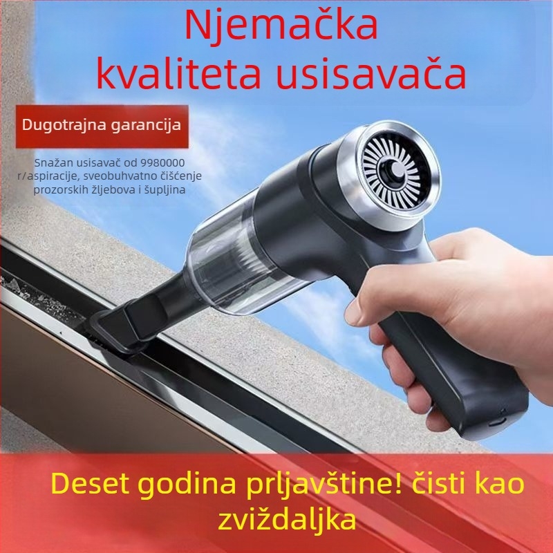Ručni usisavač za automobil i dom, bežični, 90W, usis 20000Pa, mjerenje tlaka u gumama
