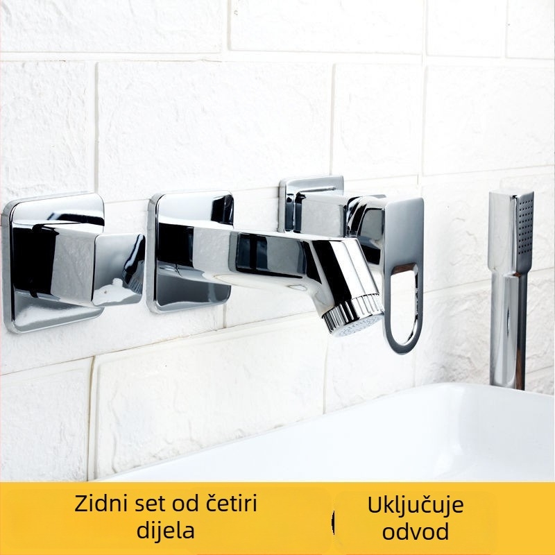 Ugradni set slavine za kupaonicu — za kadu, dvodijelni ili četverodijelni set, tijelo od bakra, keramički kartridžni ventil, mehanizam podizanja, mogućnost prilagodbe obrade