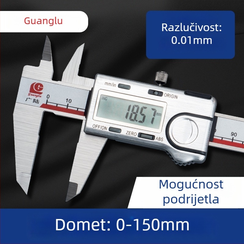 Guanglu Digitalni mjerač s apsolutnim početkom, Nehrđajući čelik, Visoka preciznost, Raspon 0-150-200-300 mm
