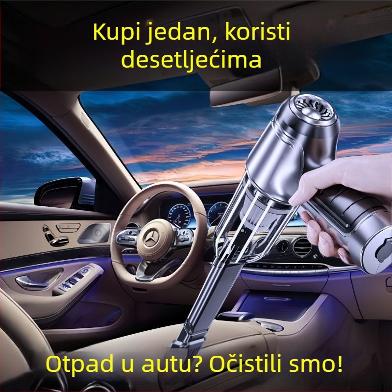 Bežični usisavač za automobil s usisom 20000 Pa, snaga 300 W, punjiv, do 45 minuta rada, niska buka