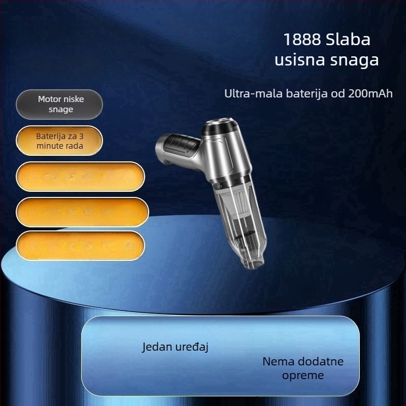 Bežični usisavač za automobil s usisom 20000 Pa, snaga 300 W, punjiv, do 45 minuta rada, niska buka