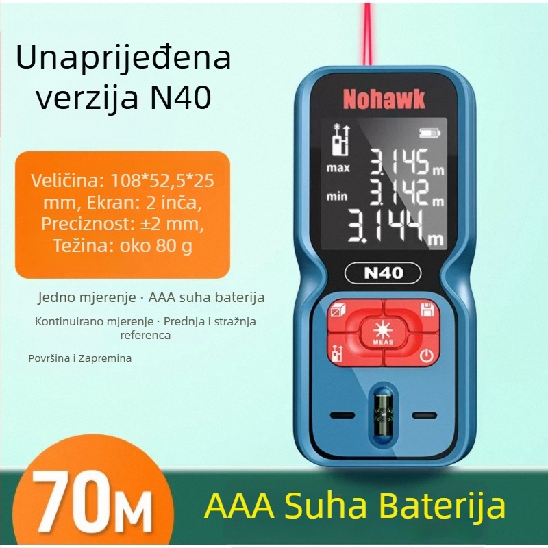 Laserski daljinomjer - ručni mjerni instrument (Tip daljinomjera: laserski daljinomjer; Marka: Druga; Uvoz: Ne)