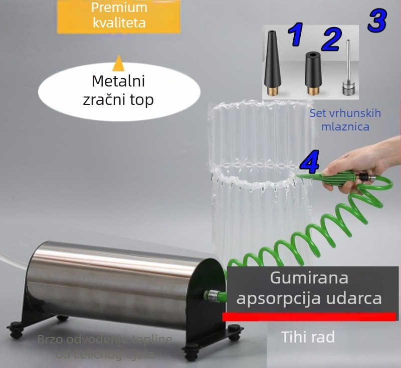 Pumpa za zračni stupac za napuhivanje s dva ili više cilindara, 220 W, protok zraka 35 L/min, digitalni prikaz, upozoravajuće svjetlo