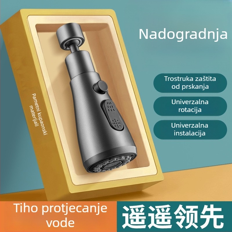 Produžni produžitelj slavine za kuhinju s produženim rotirajućim izljevom i spojem protiv prskanja; Materijal: ABS; Ulaz/izlaz Ø50 mm; Promjer sjedala ventila Ø20 mm; Model 4566; Ugradnja nije potrebna