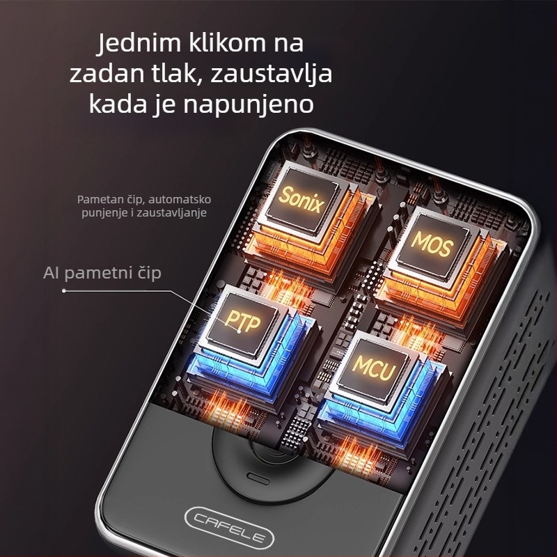 Automobilska pametna pumpa zraka s digitalnim zaslonom, bežična, 12V, 120W, 40 L/min, punjiva