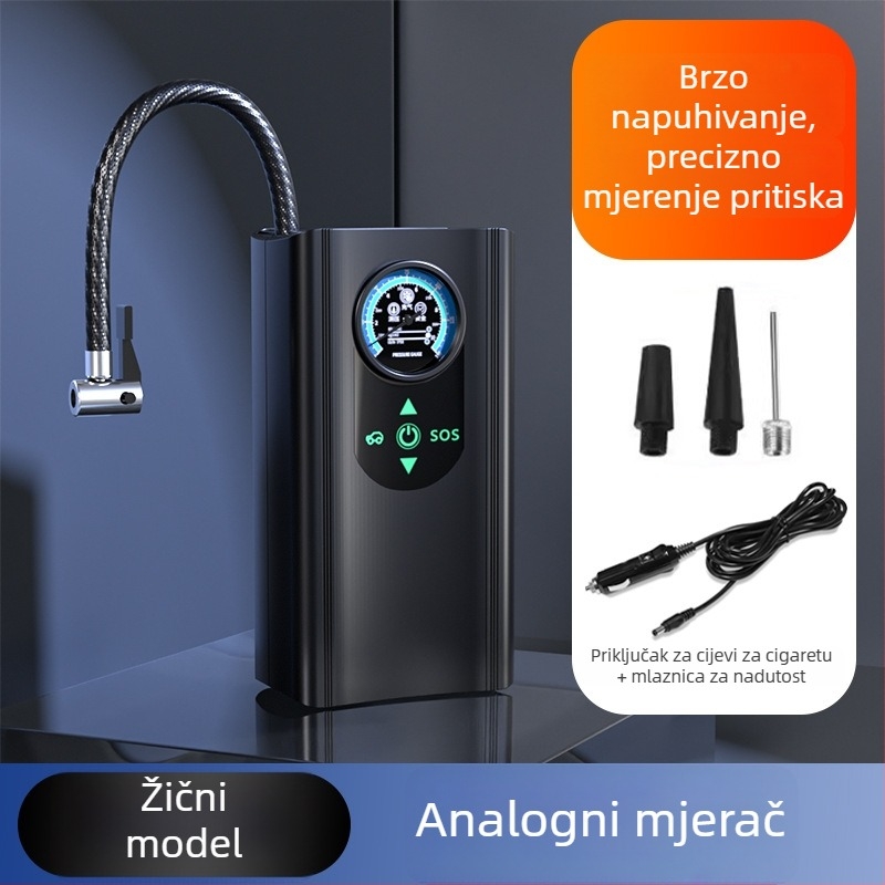 Automatska pumpa za automobil s digitalnim zaslonom, mjerač tlaka u gumama, 12V, 120W, protok zraka 25 L/min
