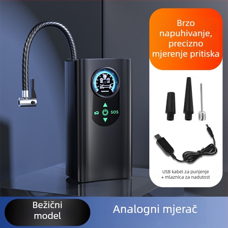 Automatska pumpa za automobil s digitalnim zaslonom, mjerač tlaka u gumama, 12V, 120W, protok zraka 25 L/min