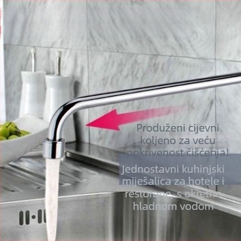 Kuhinjski faucet za kuhinjsku ploču, bakreni, okretni, komercijalni poluautomatni za restorane
