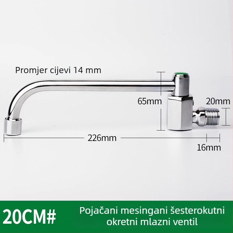Kuhinjski faucet za kuhinjsku ploču, bakreni, okretni, komercijalni poluautomatni za restorane
