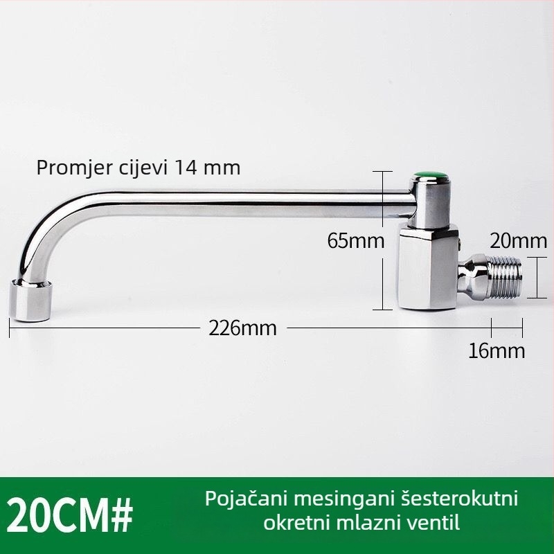 Kuhinjski faucet za kuhinjsku ploču, bakreni, okretni, komercijalni poluautomatni za restorane