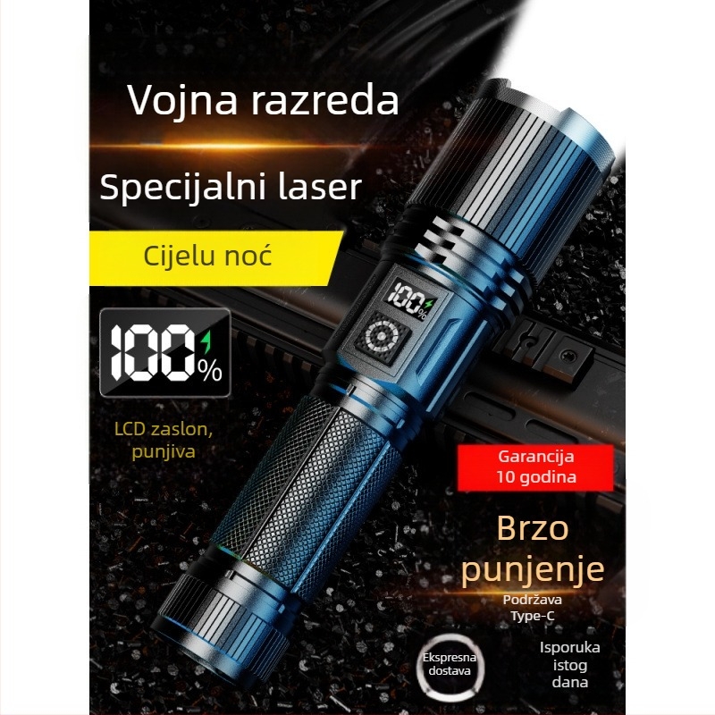 Vanjska čelna lampica s Kfan LED čipom, kućište od aluminijske legure, 350 lm i više, težina 178 g