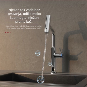 Kuhinjski faucet od cinkove legure s izvučnim izljevom, keramički ventil, dizajn s jednim zglobom, jednostavna instalacija, toplu i hladnu vodu
