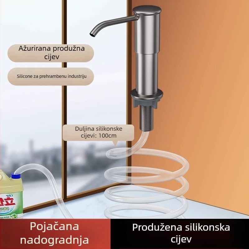 Doser za tekući sapun za sudoperu s ručnim pritiskanjem — ABS materijal, elektroplatiranje, First Impression brend, 120 g