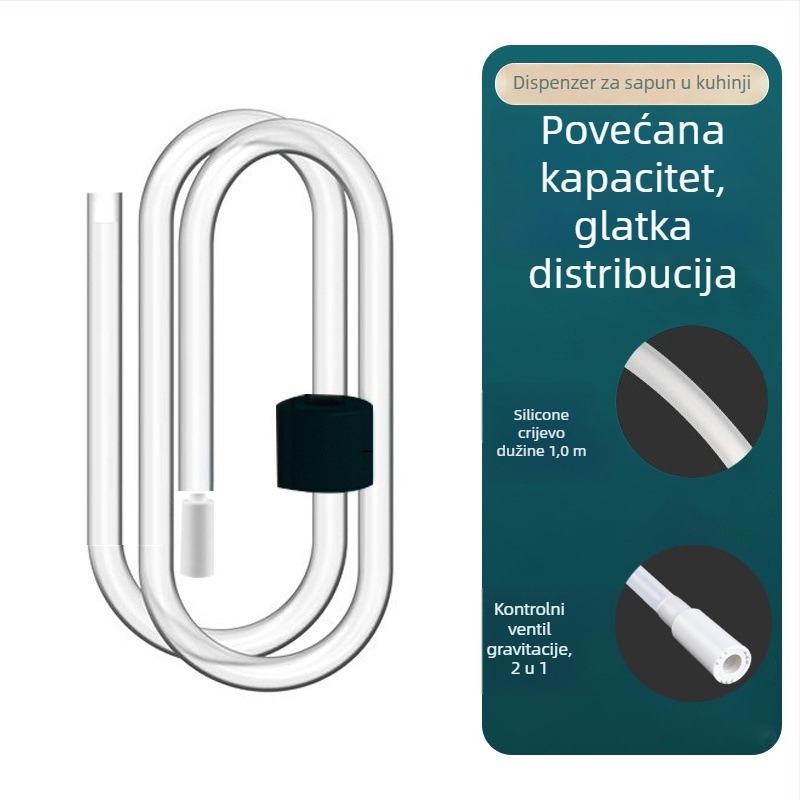 Dozator sapuna za sudoper s produžnim cijevom – 304 nehrđajući čelik, univerzalni ručni dozator (CUPC)
