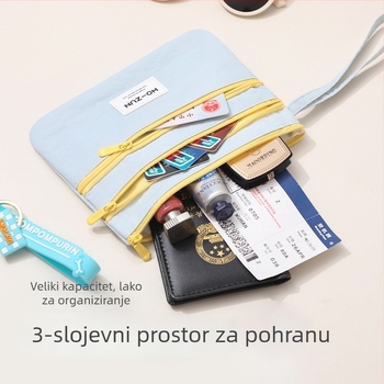 Torbica za putovnicu i dokumente od najlona, ultralaka, otporna na habanje, unutarnja navlaka od najlona, gradski stil
