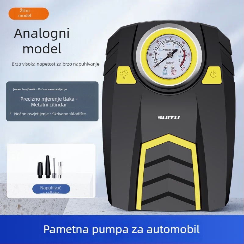 Auto pumpa za zrak za gume s digitalnim displejem, 12V, 120W, 25 L/min