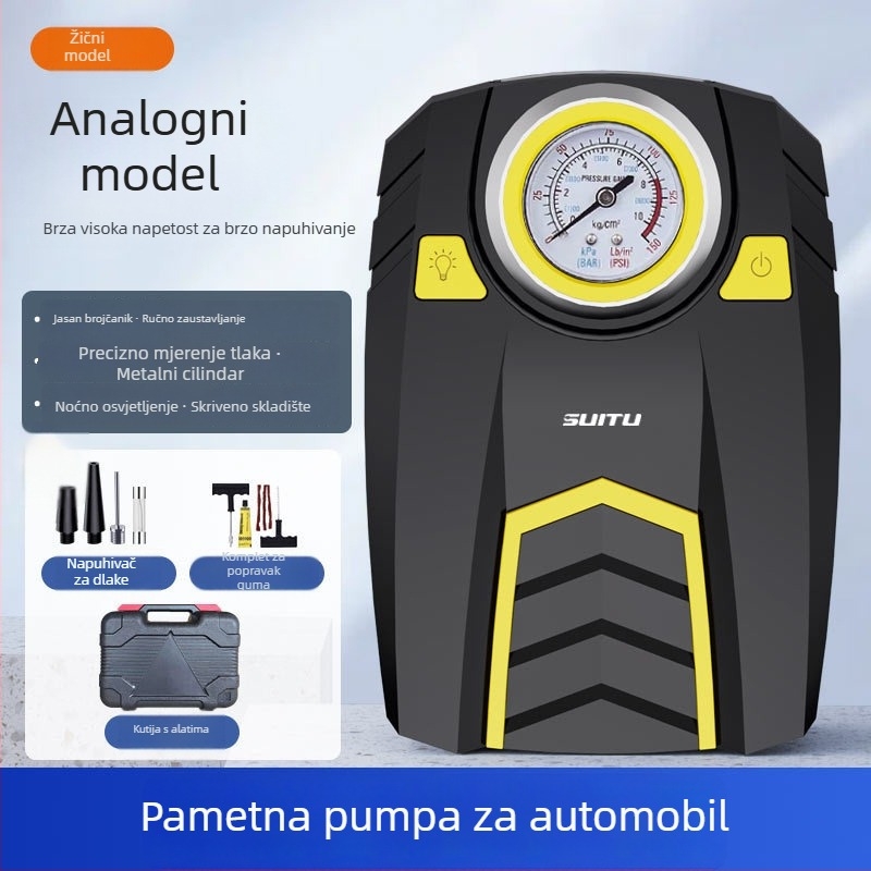Auto pumpa za zrak za gume s digitalnim displejem, 12V, 120W, 25 L/min