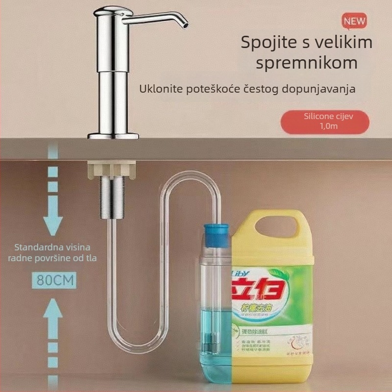 Proširivač dozatora sapuna za sudoperu — Materijal: PP + plastika; Brend: Rich; Težina: 130 g; Stil: Moderno jednostavno; Funkcija: Bez bušenja