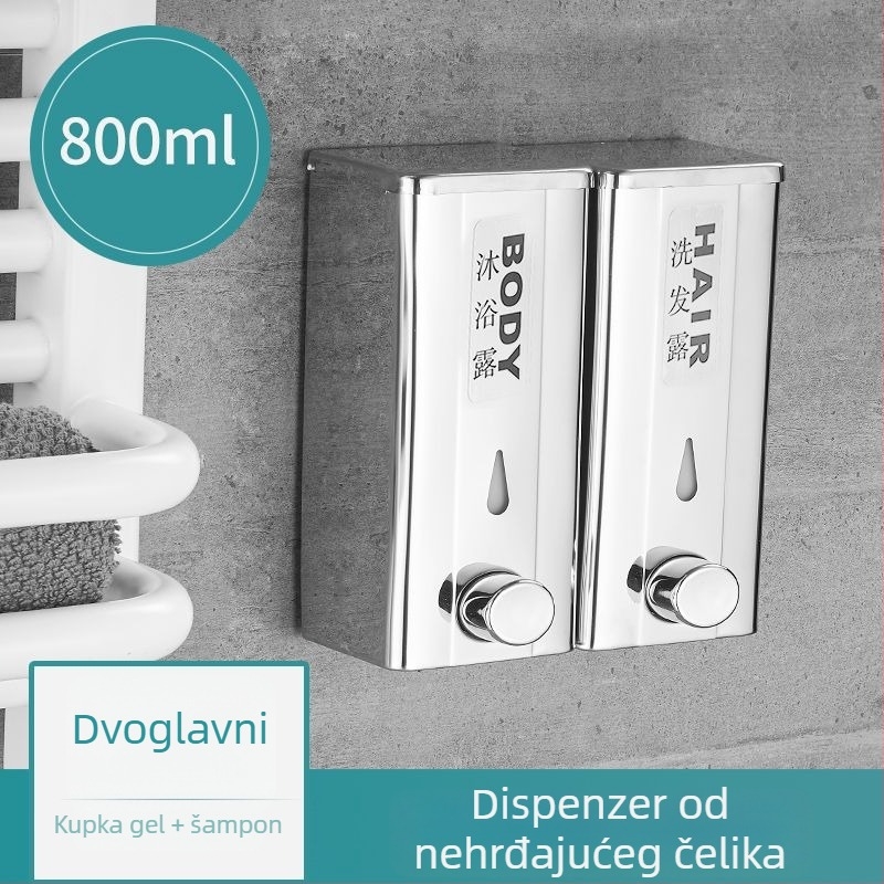 Zidni automatski dozator tekućina od 304 nehrđajućeg čelika, senzor, za sapun, dezinfekciju, gel za tuširanje i šampon