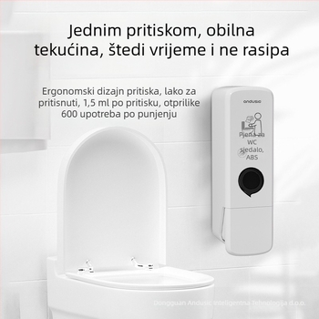 Dispenzer za pjenu dezinfekcijsko sredstvo za WC, zidni, ručno pritiskanje, ABS materijal, težina 0,5 kg