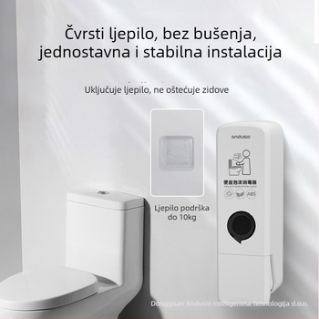 Dispenzer za pjenu dezinfekcijsko sredstvo za WC, zidni, ručno pritiskanje, ABS materijal, težina 0,5 kg