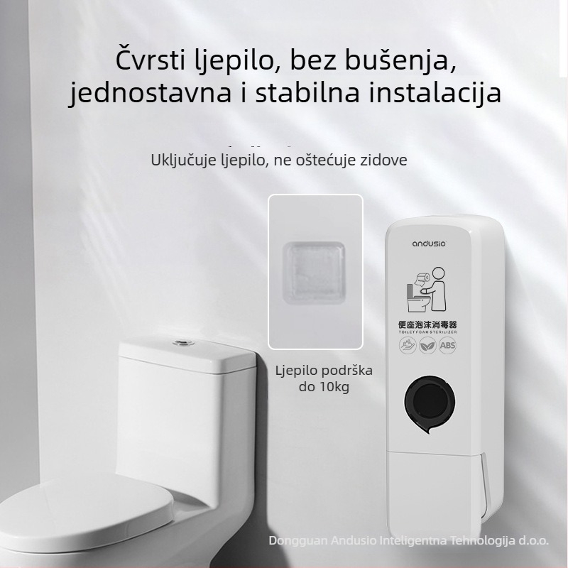 Dispenzer za pjenu dezinfekcijsko sredstvo za WC, zidni, ručno pritiskanje, ABS materijal, težina 0,5 kg