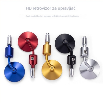 Ogledalo za motocikl – kružno retro, CNC aluminijska legura, veliko vidno polje, marka Ming.yang zhengmo