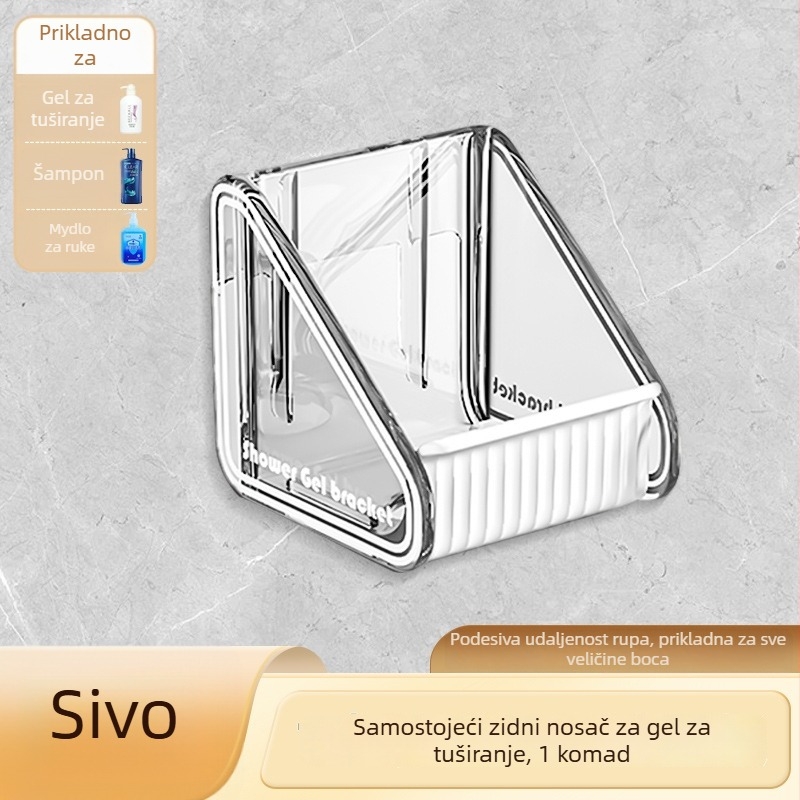 Plastični držač za gel za tuširanje u kupaonici — jednostupanjski, nosivost 3 kg, moderni minimalistički stil