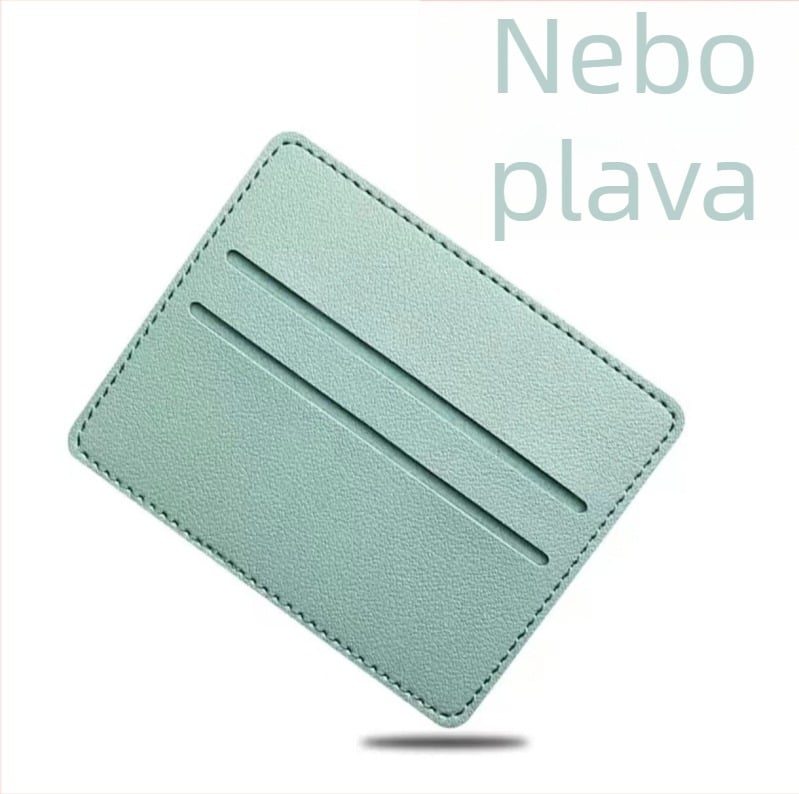 PU kožni držač kartica, jednobojni uzorak, ultra tanak, velik kapacitet, 1 preklop, poslovni stil