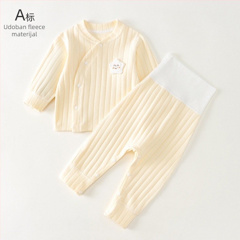 BeBI set za proljeće i jesen od 95% pamuka, unisex, top s dugim rukavima i dugim hlačama, održava toplinu