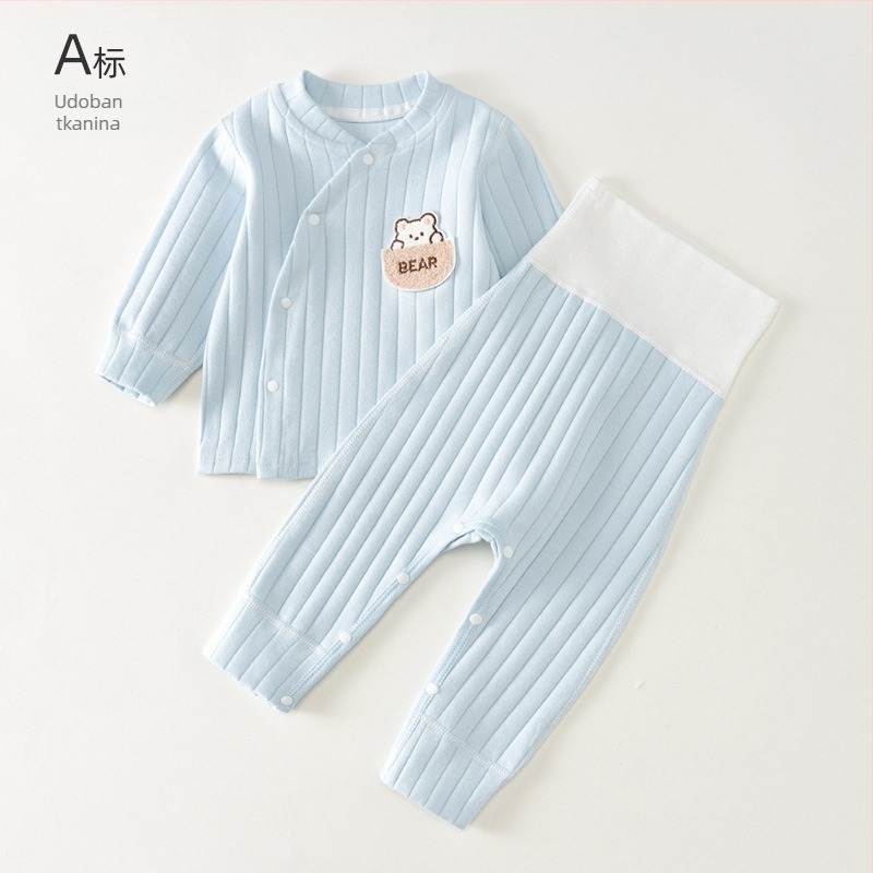 BeBI set za proljeće i jesen od 95% pamuka, unisex, top s dugim rukavima i dugim hlačama, održava toplinu