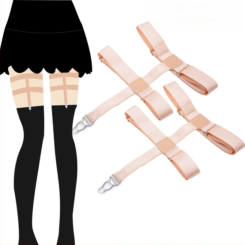 Najlonski pojas za čarape s 4 metalne kopče, širina 2,5 cm, podesiva duljina, križni dizajn