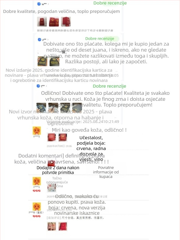Kožna držač identifikacije za novinare - prvi sloj teleće kože, otporan na habanje, zaštitni držač za kartice i dokumente, SHENGWELL 89001