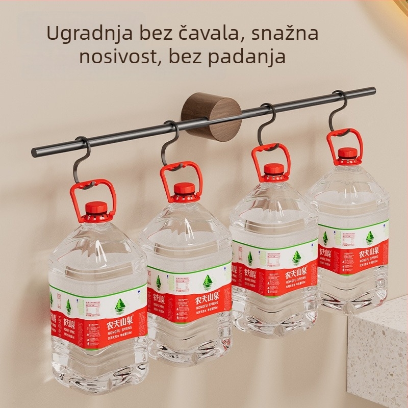 Zidni držač za ručnike bez bušenja, aluminijska legura, model Creative Towel Bar, nosivost 5–10 kg, završna obrada: sprej plastika