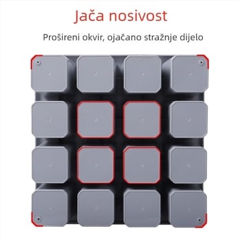 Zidni stalak za ručnike s ormarićem za pohranu i mrežastim policama od plastike, 3 etaže